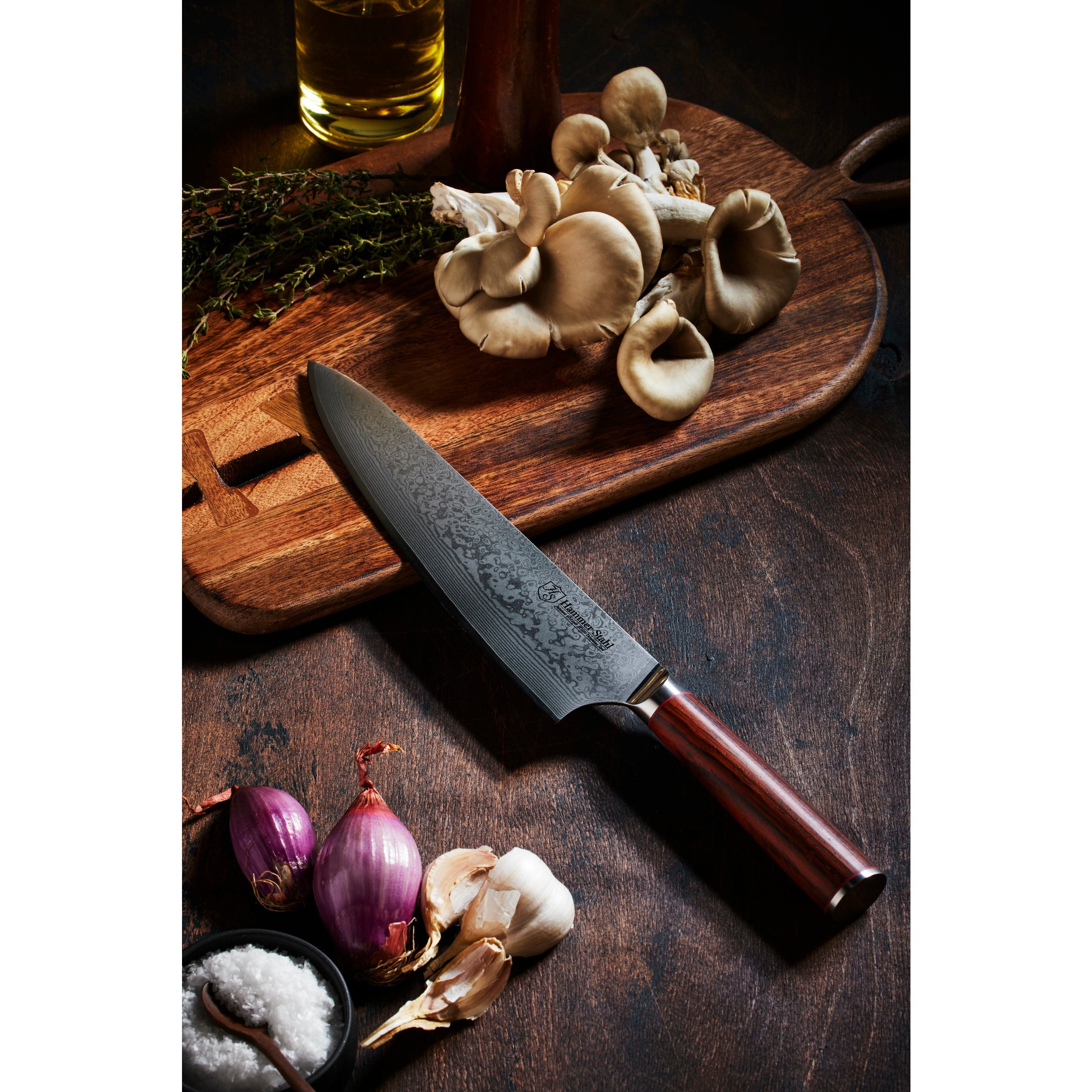 Heritage Steel Hammer Stahl 9" Chef Knife - Damascus Series