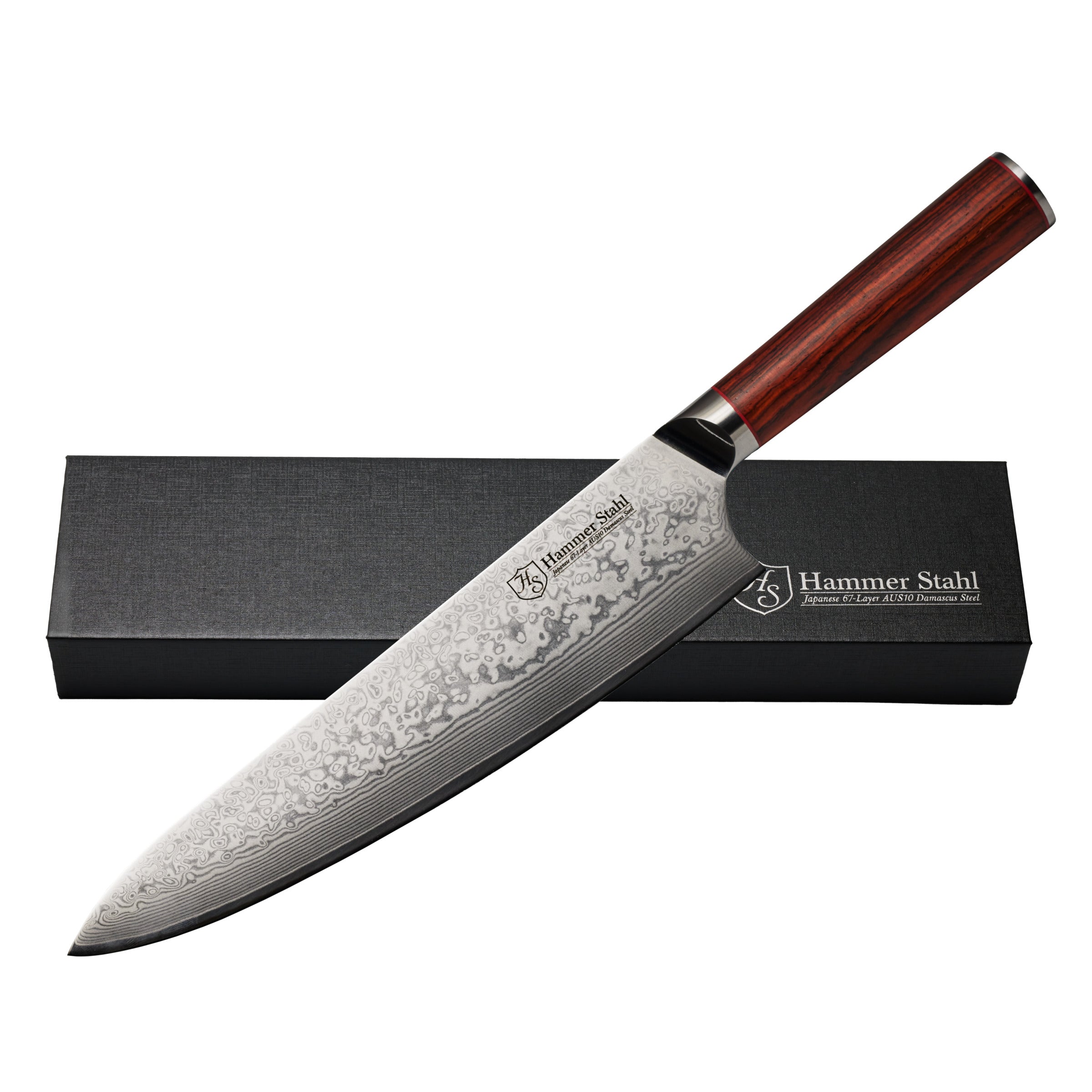 Heritage Steel Hammer Stahl 9" Chef Knife - Damascus Series