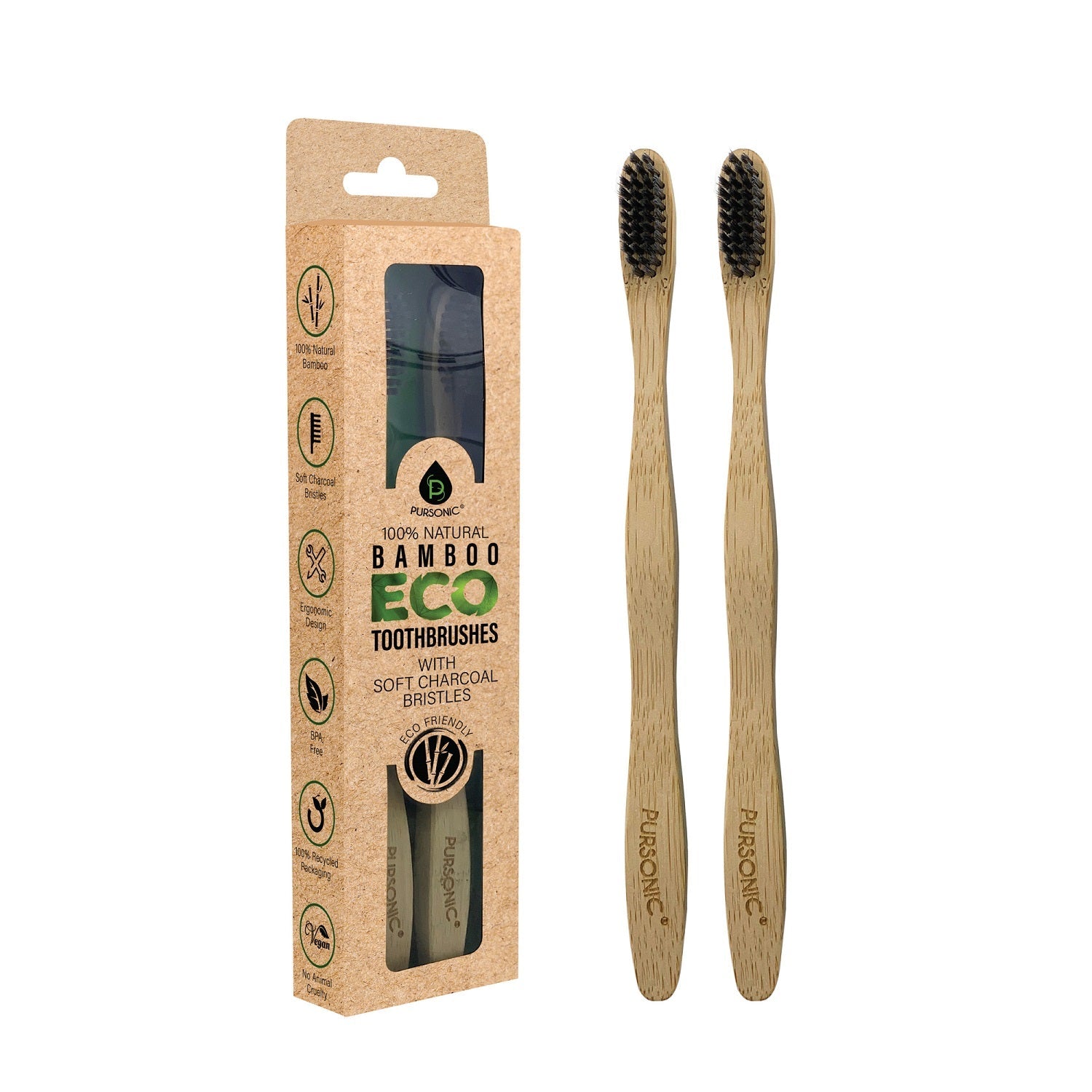 Pursonic 100% Natural Bamboo Toothbrush