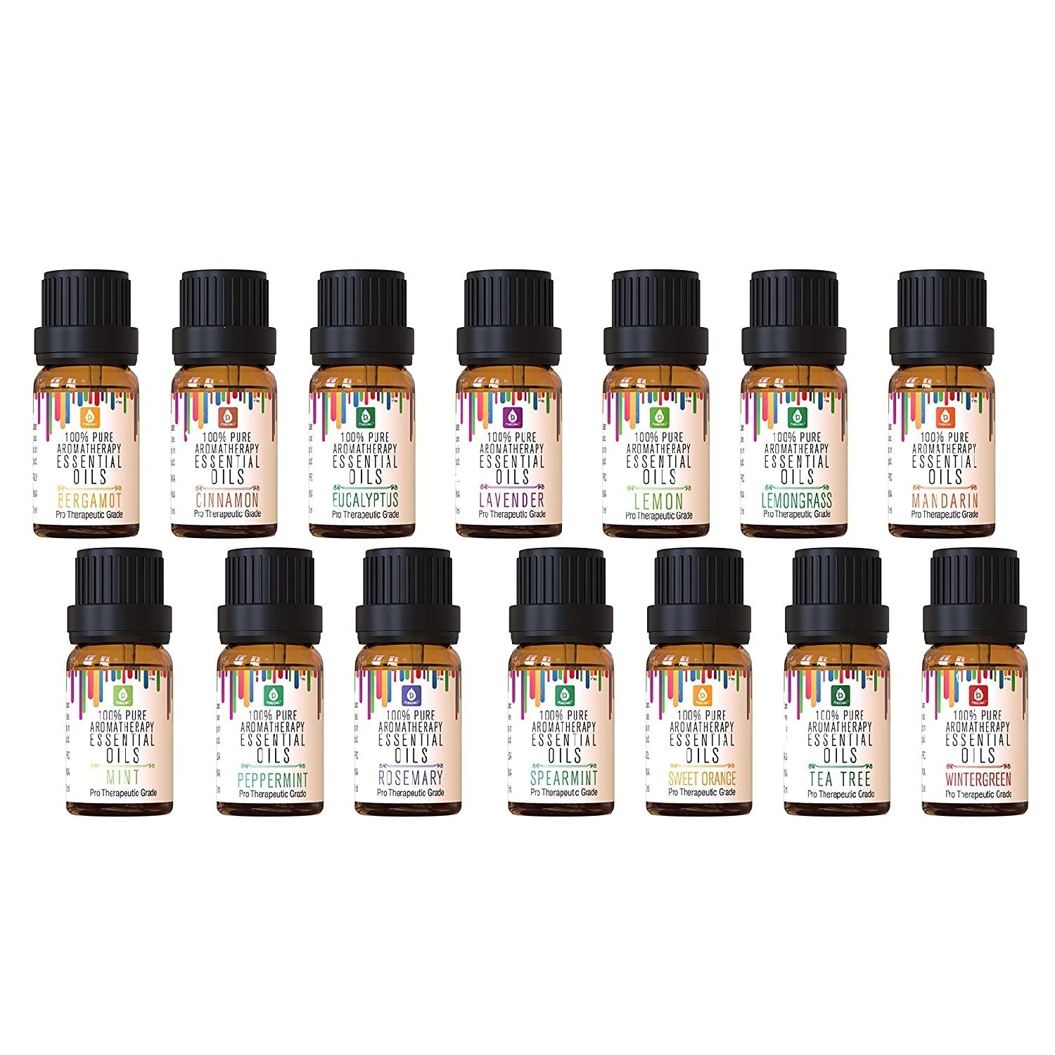 Pursonic 14 Pack of 100% Pure Essential Aromatherapy Oils