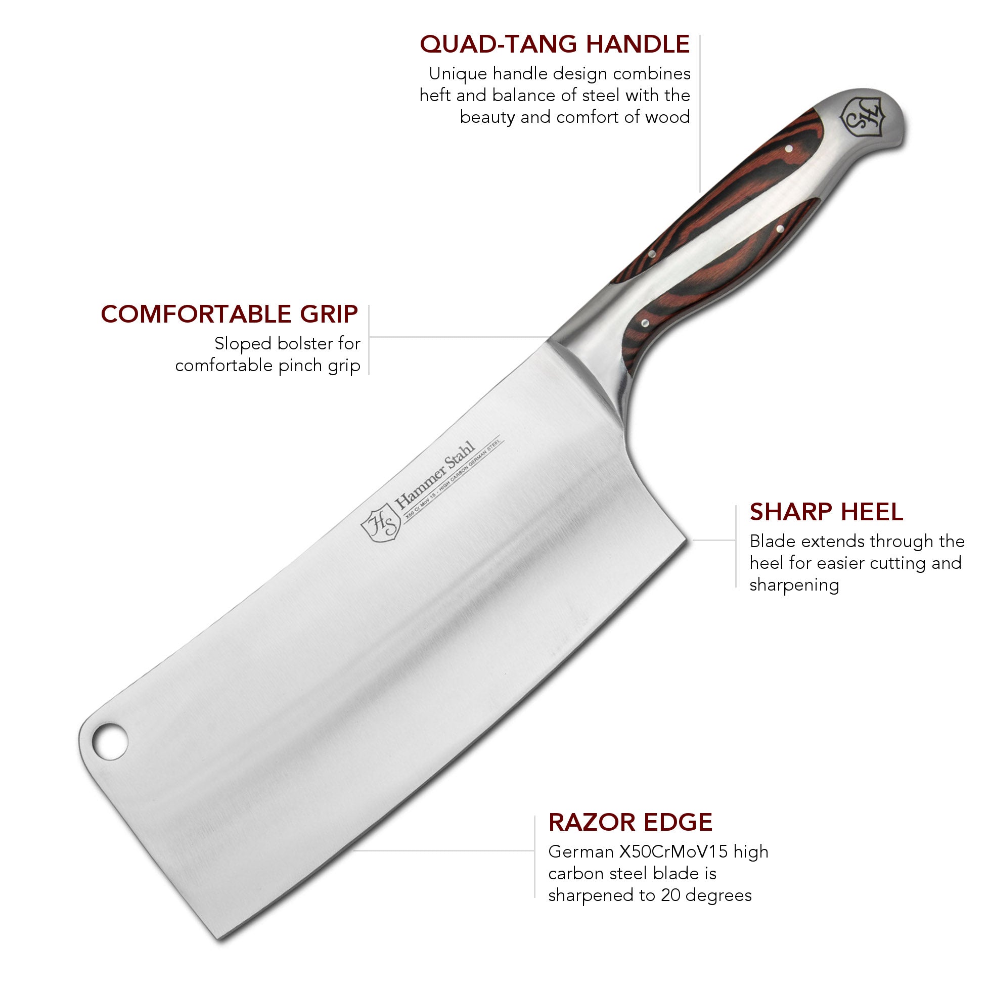 Heritage Steel Hammer Stahl 8" Cleaver