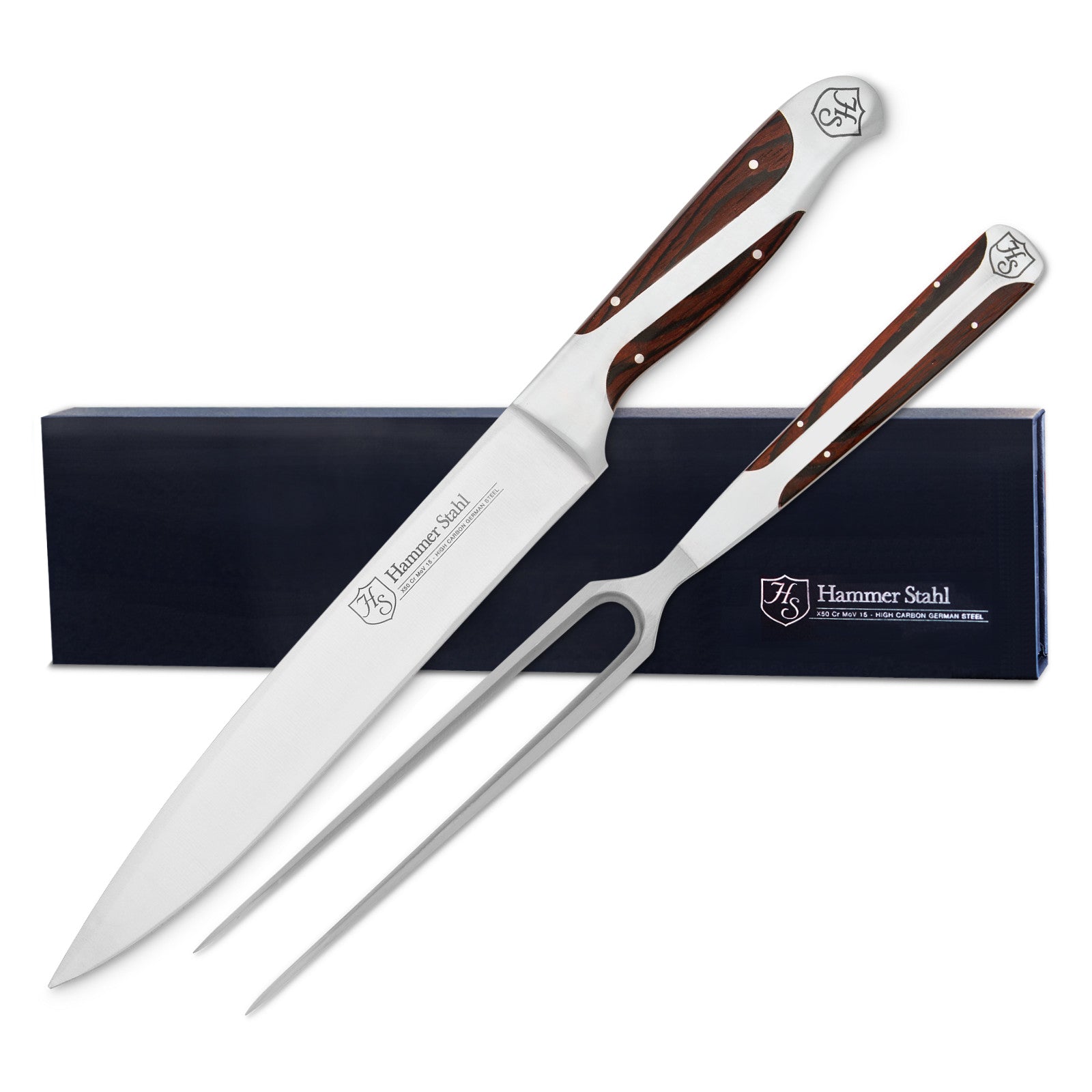 Heritage Steel Hammer Stahl Carving Knife & Fork Set