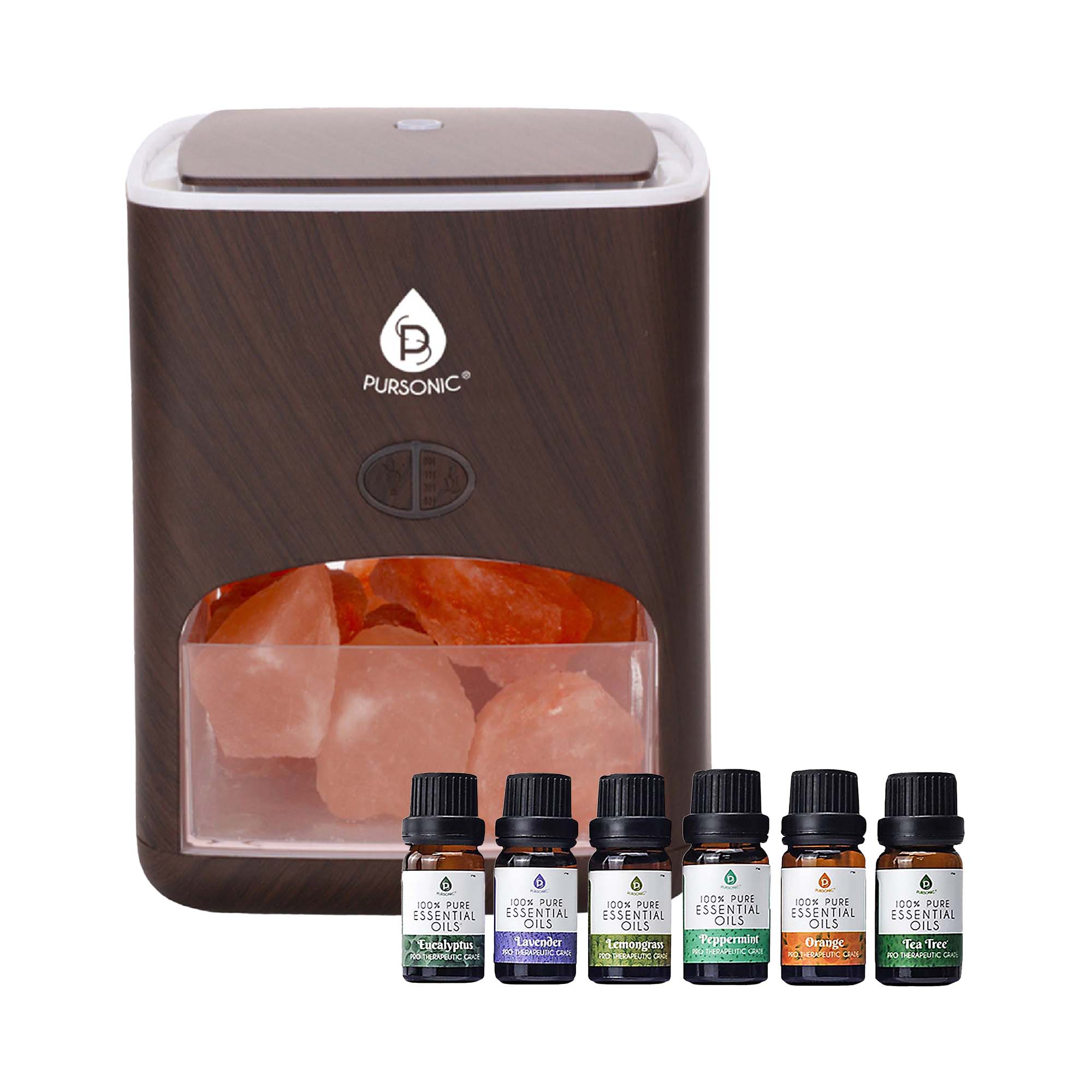 Pursonic 3-in-1 Salt Diffuser & 6 Pack Essential Oil Set